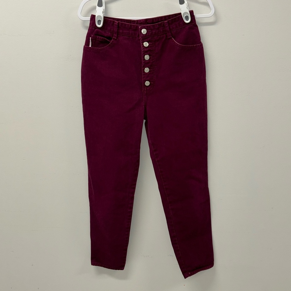 Vintage Bongo high waist exposed button fly tapered jeans 9